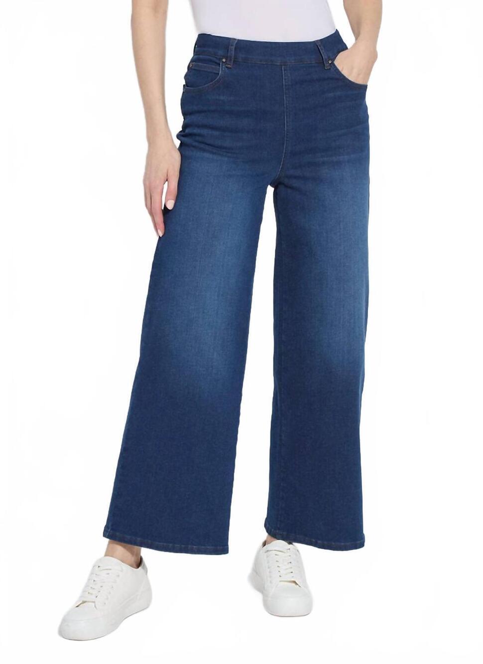 NEW LYSSE sylvie wide leg jeans in indigo black